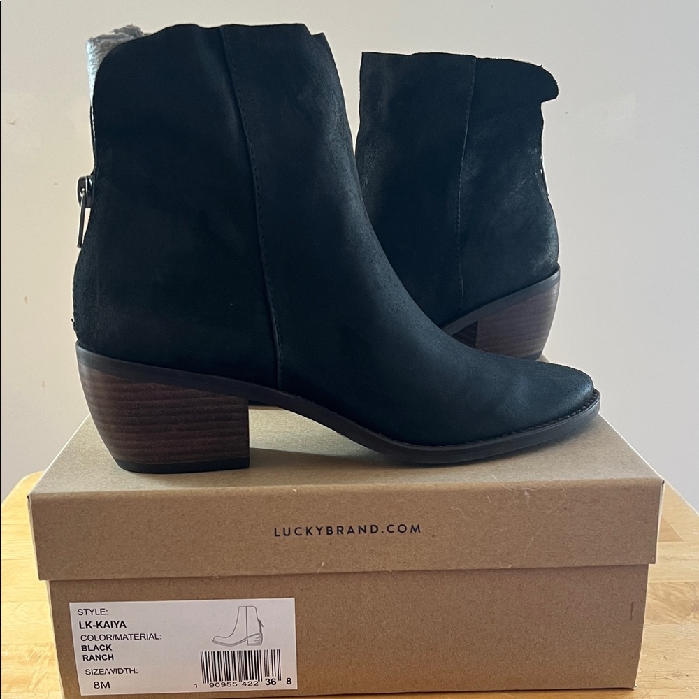 Lucky Brand Black Ankle Booties NIB